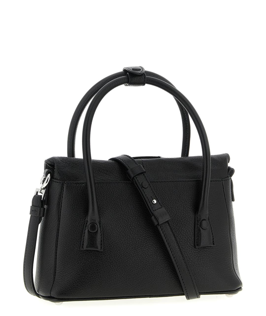 MAISON MARGIELA Черная кожаная сумка тоут, фото 2