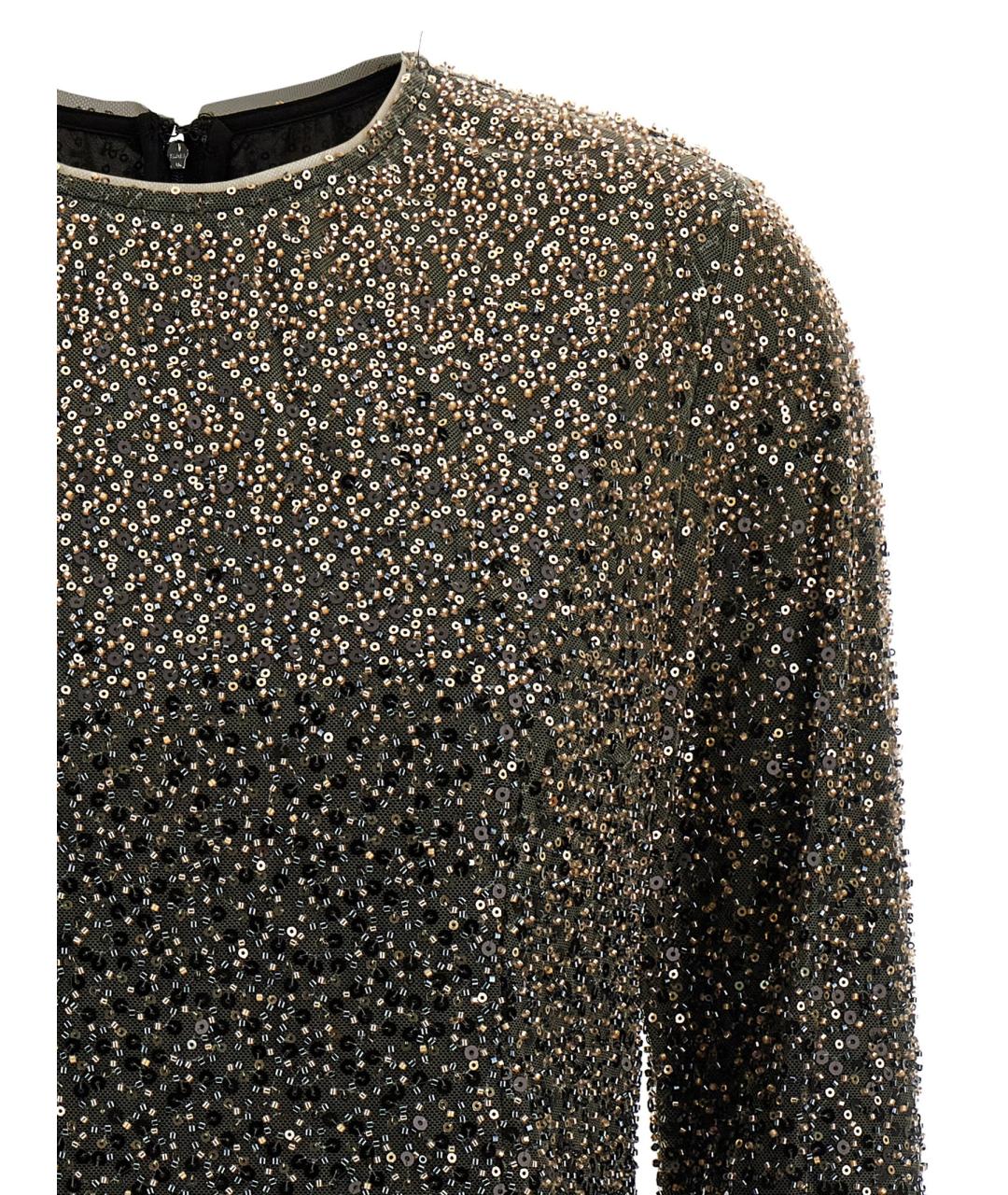 ROTATE Коричневое полиэстеровое платье, фото 3