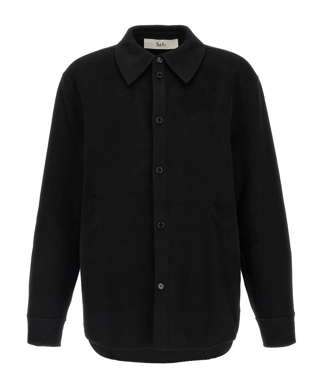 SEFR Черная шерстяная кэжуал рубашка, фото 1