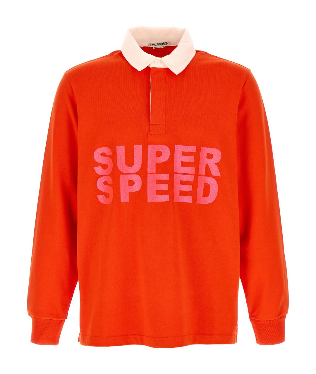 J.W.ANDERSON Красное хлопковое поло с длинным рукавом, фото 1