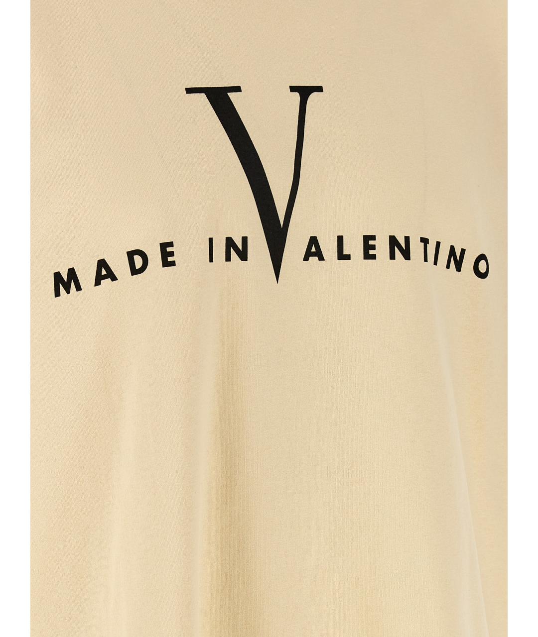 VALENTINO Бежевая хлопковая футболка, фото 4