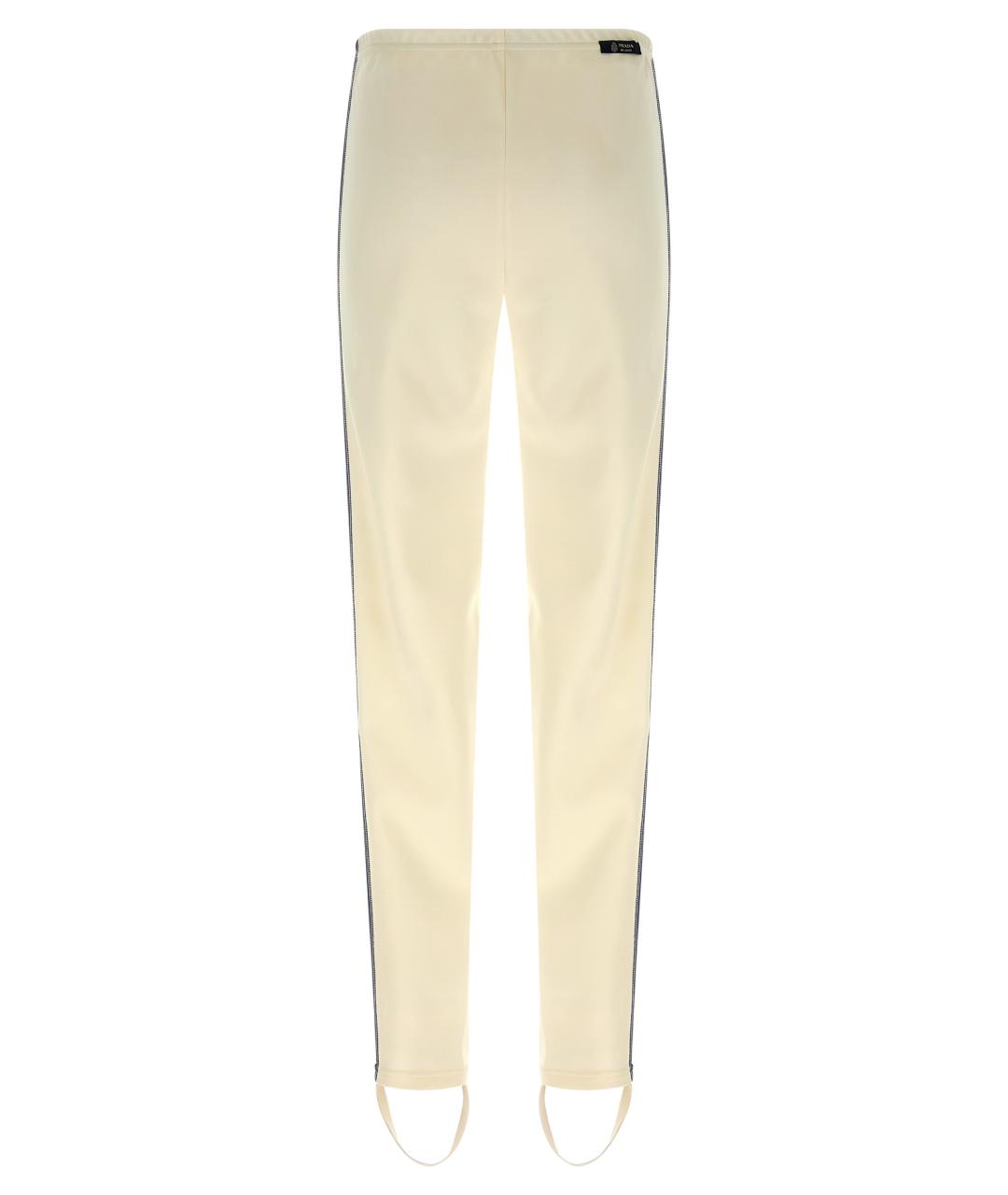 PRADA Белые полиэстеровые прямые брюки, фото 2