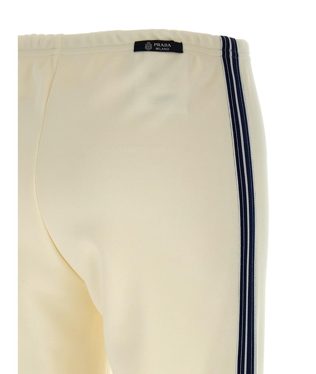 PRADA Белые полиэстеровые прямые брюки, фото 4