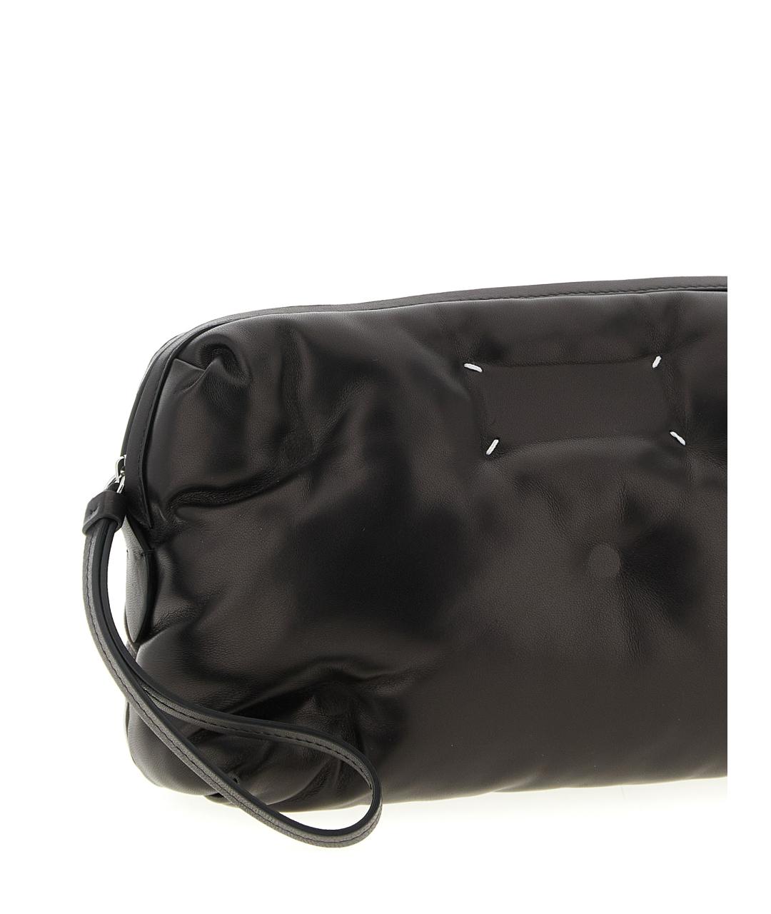 MAISON MARGIELA Черная кожаная сумка на плечо, фото 3