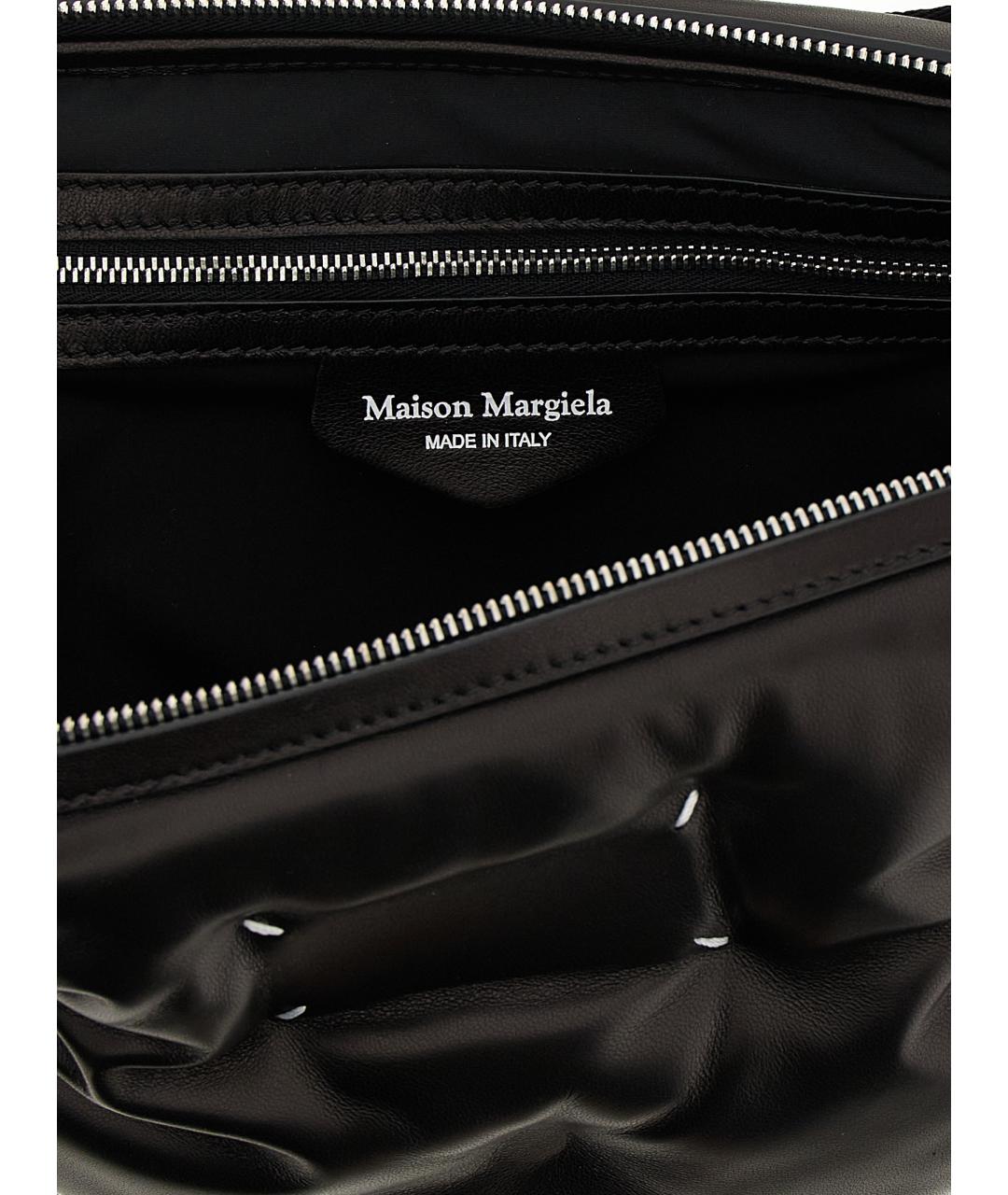 MAISON MARGIELA Черная кожаная сумка на плечо, фото 4