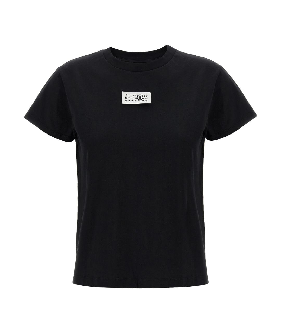 MM6 MAISON MARGIELA Черная хлопковая футболка, фото 1