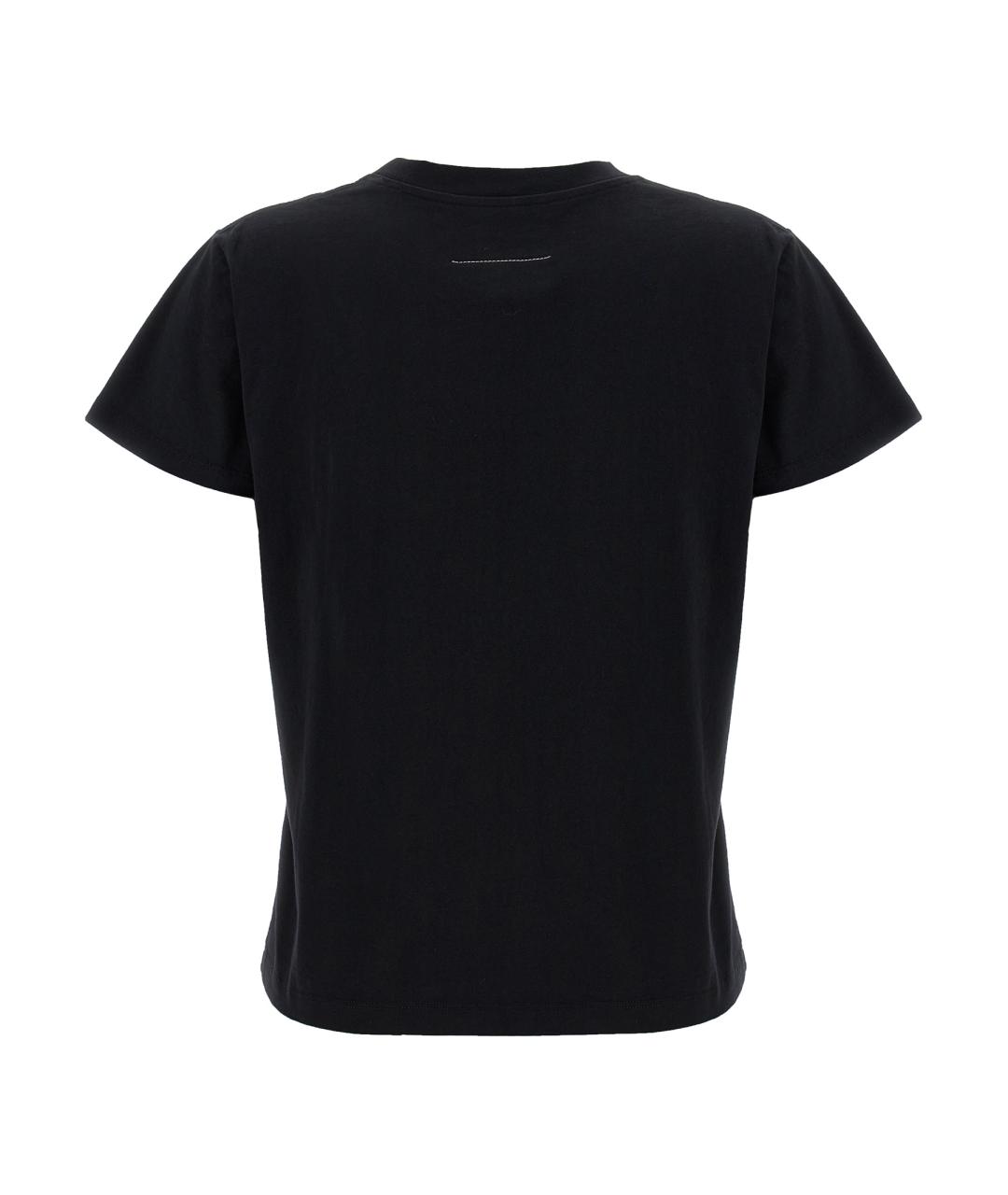 MM6 MAISON MARGIELA Черная хлопковая футболка, фото 2