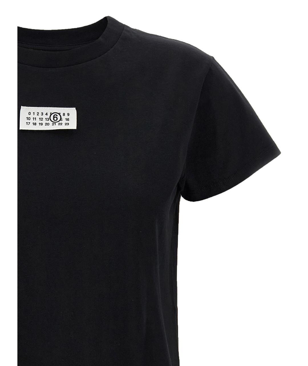 MM6 MAISON MARGIELA Черная хлопковая футболка, фото 3