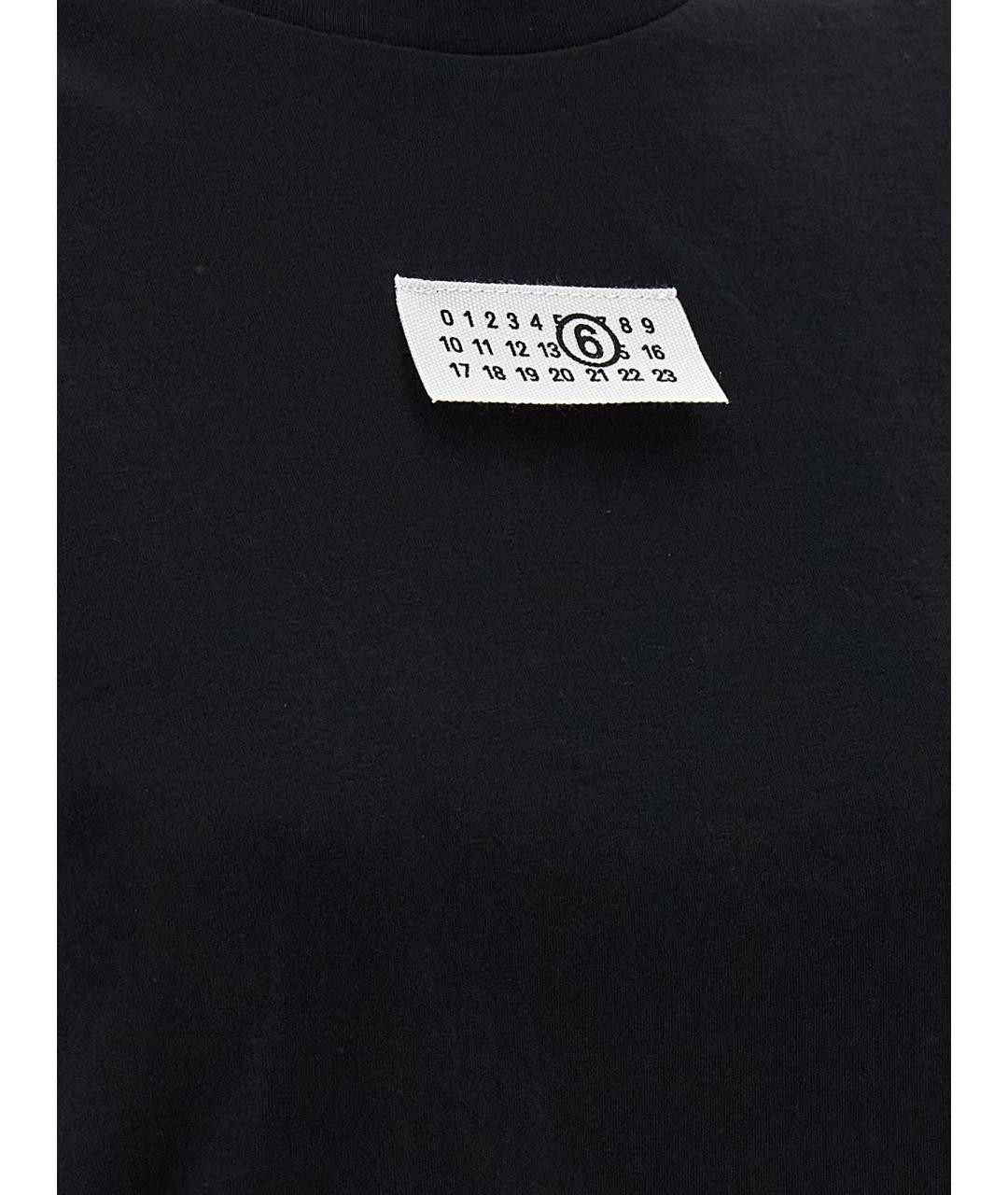 MM6 MAISON MARGIELA Черная хлопковая футболка, фото 4