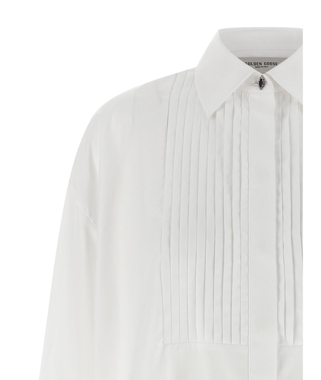 GOLDEN GOOSE DELUXE BRAND Белая хлопковая рубашка, фото 3