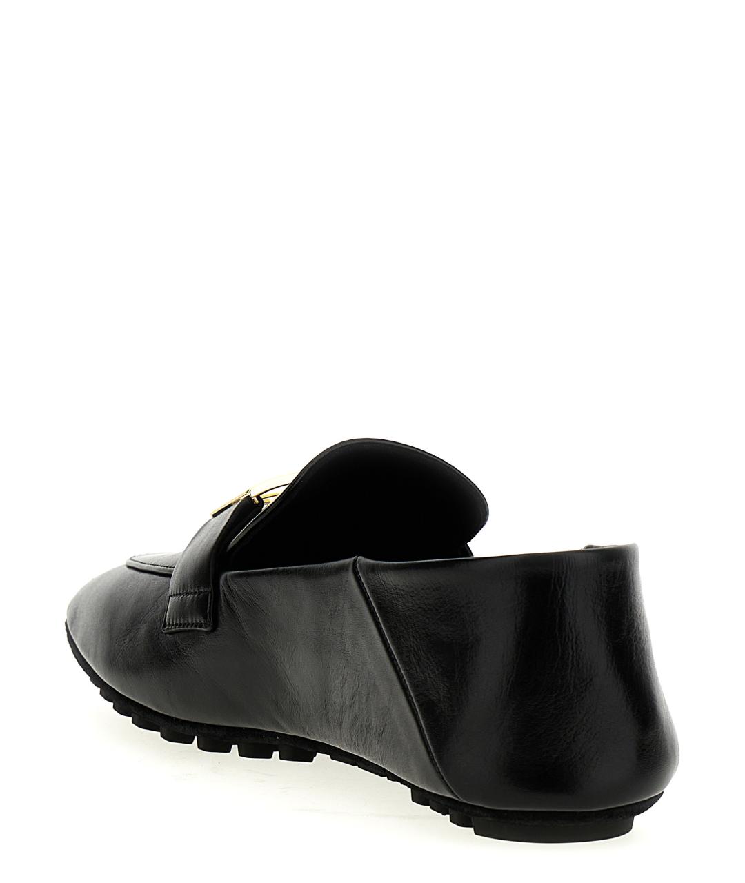 FENDI Черные кожаные лоферы, фото 3