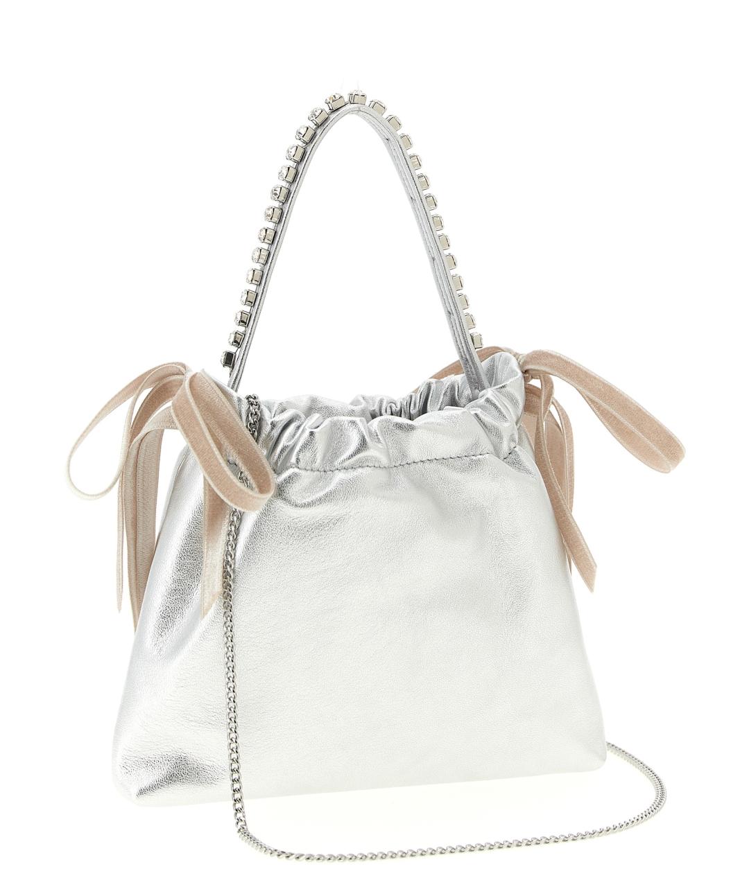 JIMMY CHOO Серебряная сумка с короткими ручками, фото 2