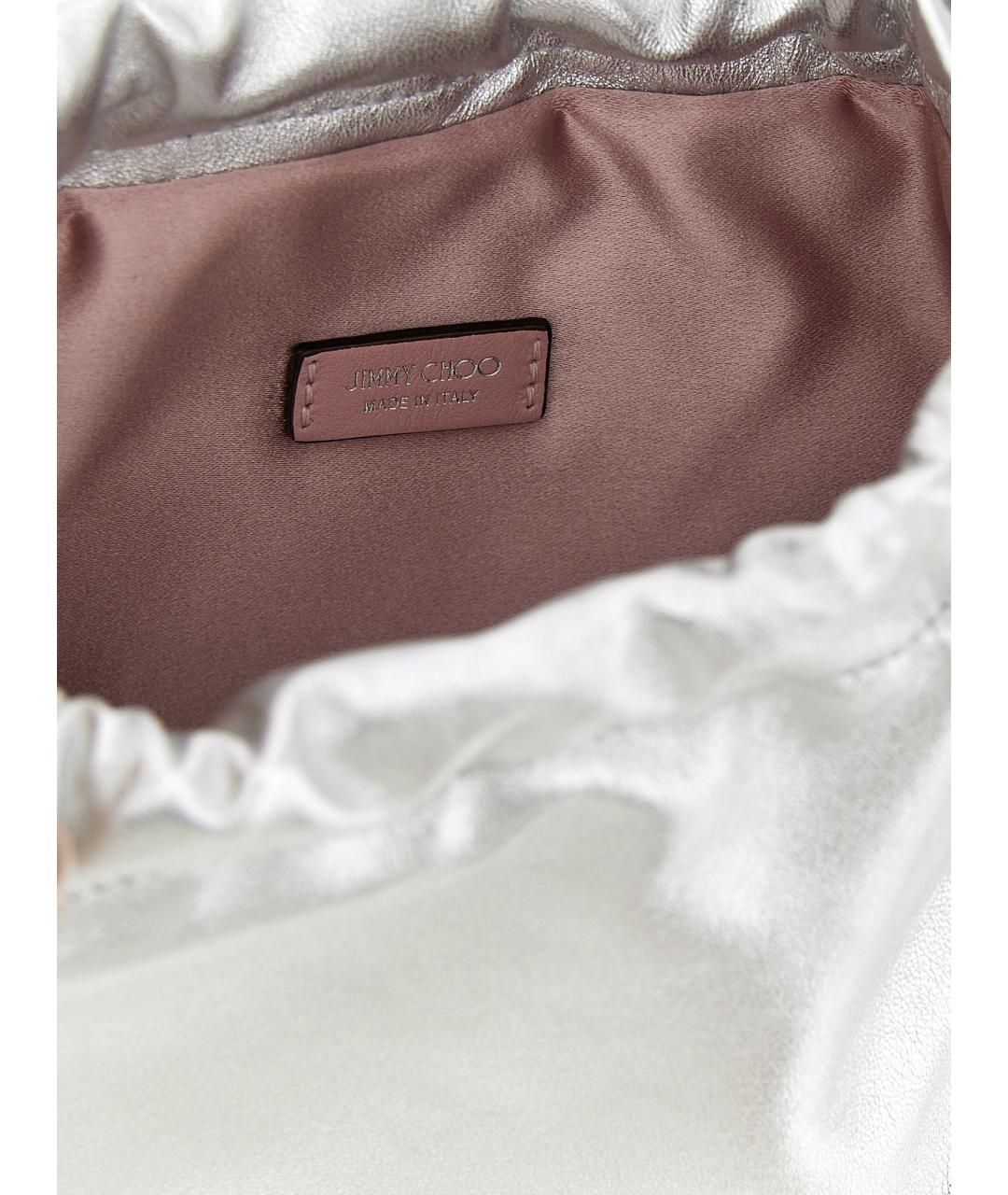 JIMMY CHOO Серебряная сумка с короткими ручками, фото 4