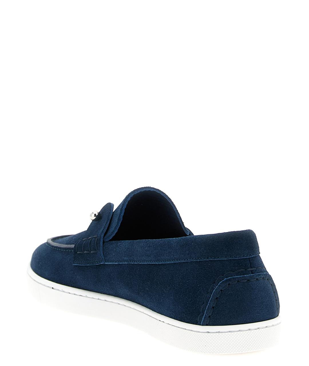 CHRISTIAN LOUBOUTIN Синие замшевые лоферы, фото 3