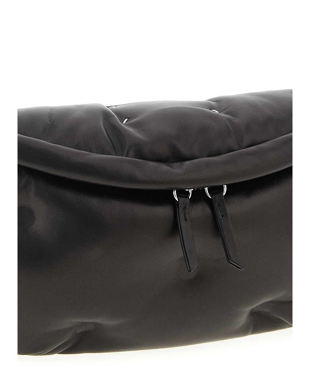 MAISON MARGIELA Черная кожаная сумка на плечо, фото 3