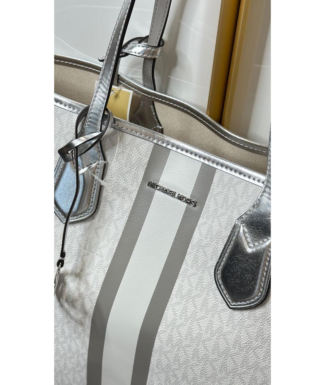 MICHAEL KORS Белая дорожная/спортивная сумка из искусственной кожи, фото 8