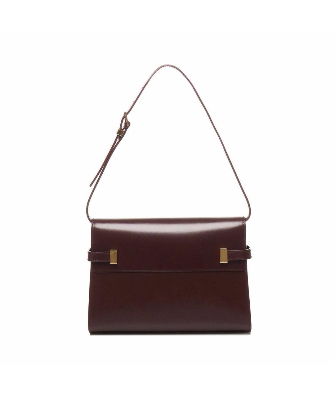 SAINT LAURENT Бордовая кожаная сумка через плечо, фото 3