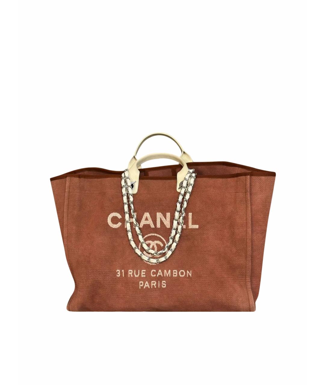 CHANEL Бордовая тканевая сумка тоут, фото 1