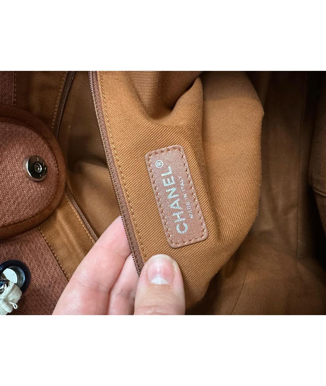 CHANEL Бордовая тканевая сумка тоут, фото 6