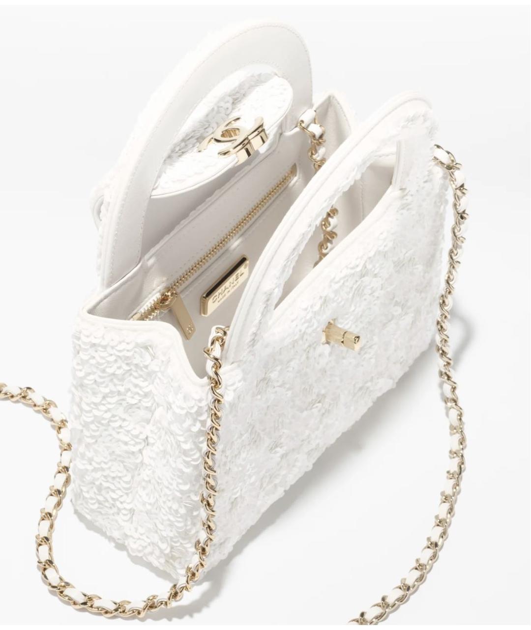CHANEL Белая сумка через плечо, фото 3