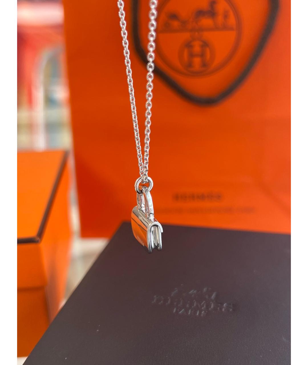 HERMES Серебряная подвеска из белого золота, фото 4