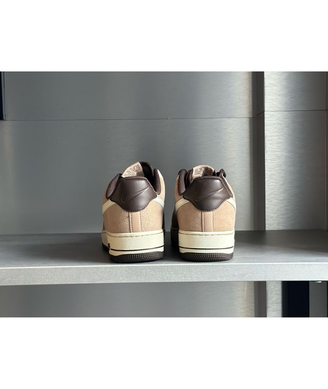 NIKE Бежевые замшевые низкие кроссовки / кеды, фото 2