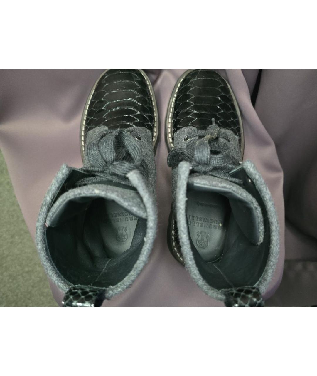 BRUNELLO CUCINELLI Серые ботинки из экзотической кожи, фото 3