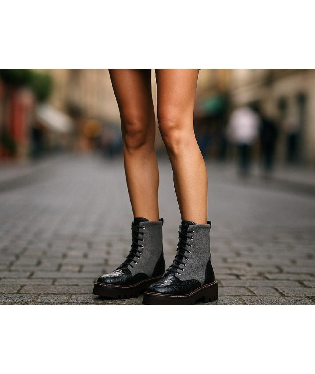 BRUNELLO CUCINELLI Серые ботинки из экзотической кожи, фото 8