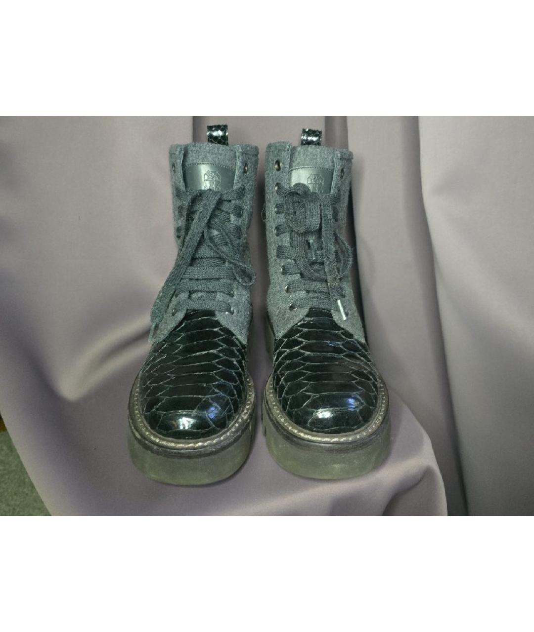 BRUNELLO CUCINELLI Серые ботинки из экзотической кожи, фото 2