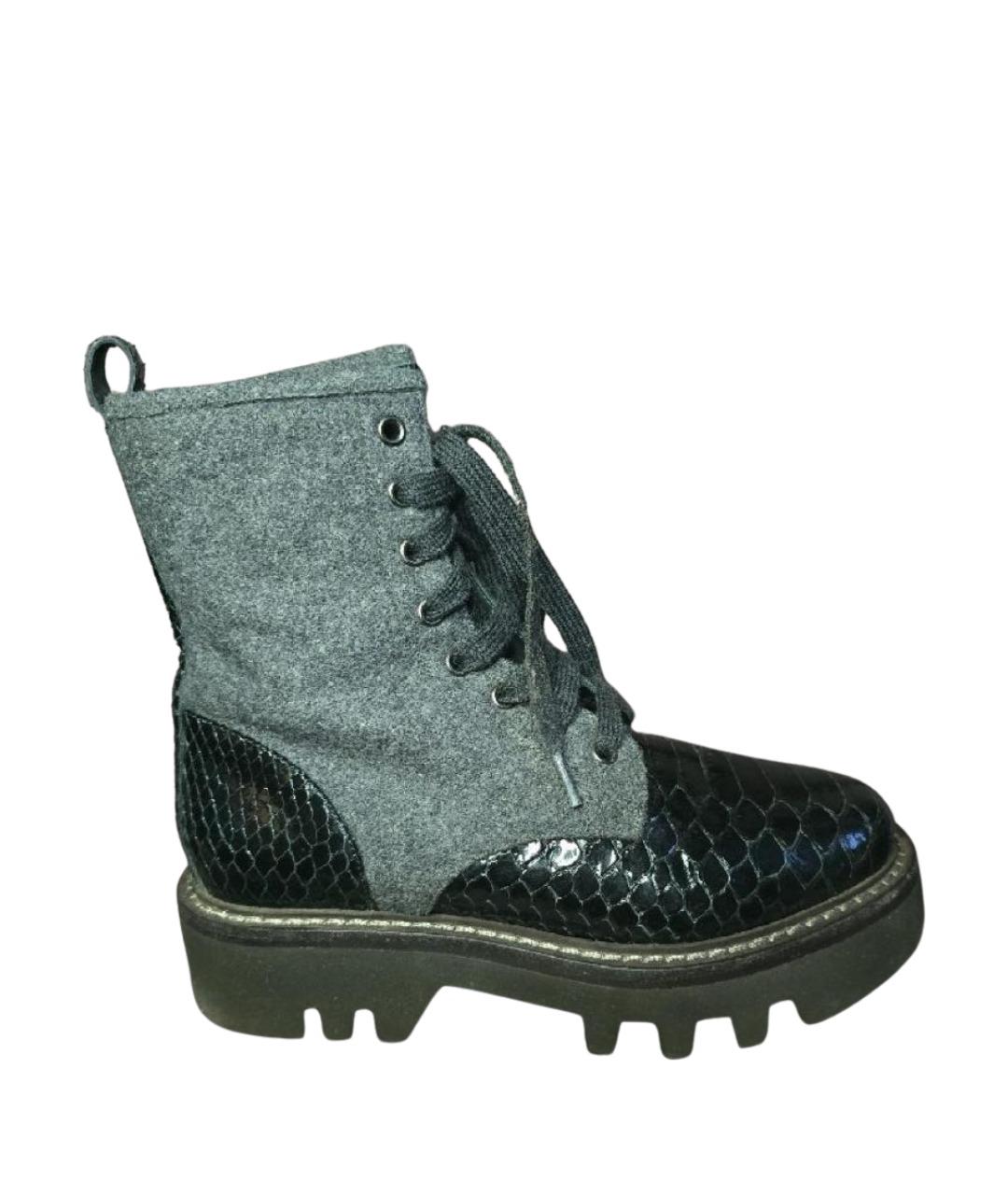 BRUNELLO CUCINELLI Серые ботинки из экзотической кожи, фото 1