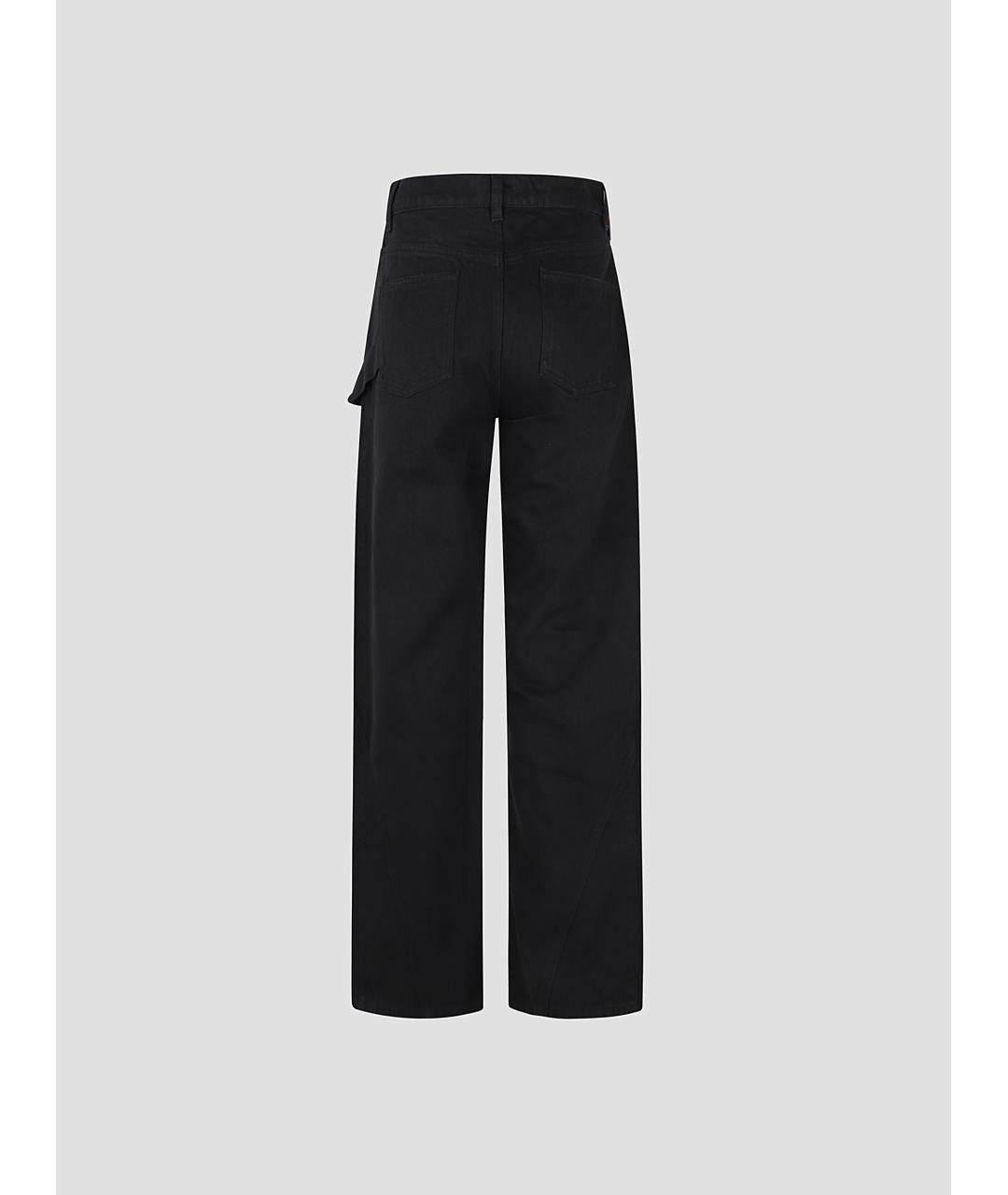 J.W.ANDERSON Черные хлопковые прямые джинсы, фото 2