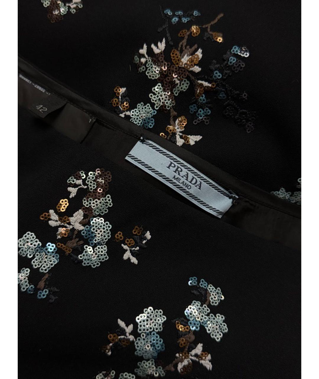 PRADA Черная вискозная юбка миди, фото 3