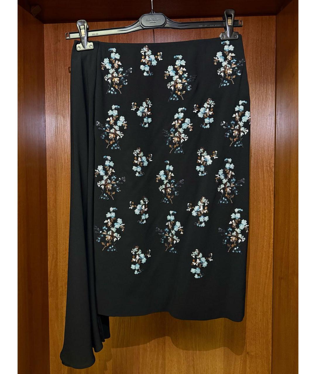 PRADA Черная вискозная юбка миди, фото 4