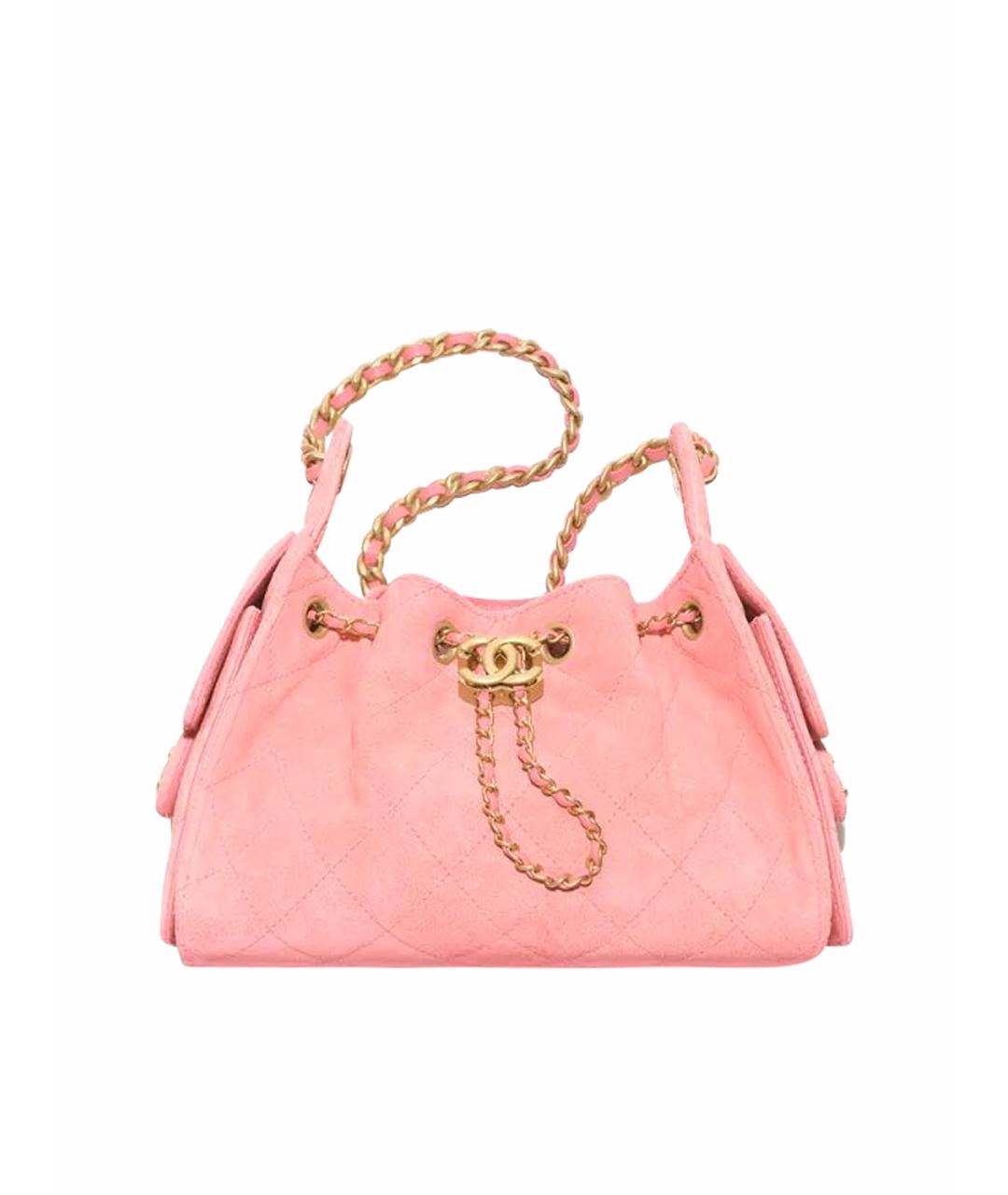 CHANEL Розовая кожаная сумка с короткими ручками, фото 1