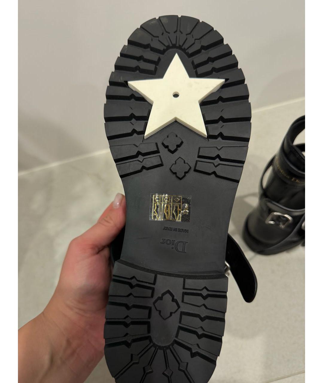 CHRISTIAN DIOR Черные кожаные сапоги, фото 8