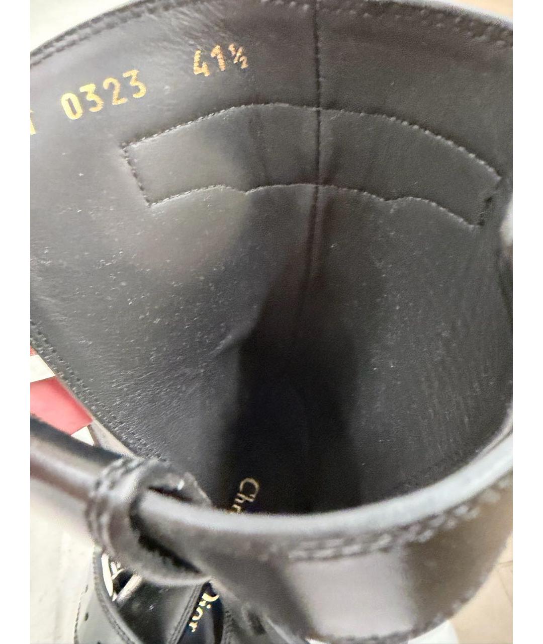 CHRISTIAN DIOR Черные кожаные сапоги, фото 6