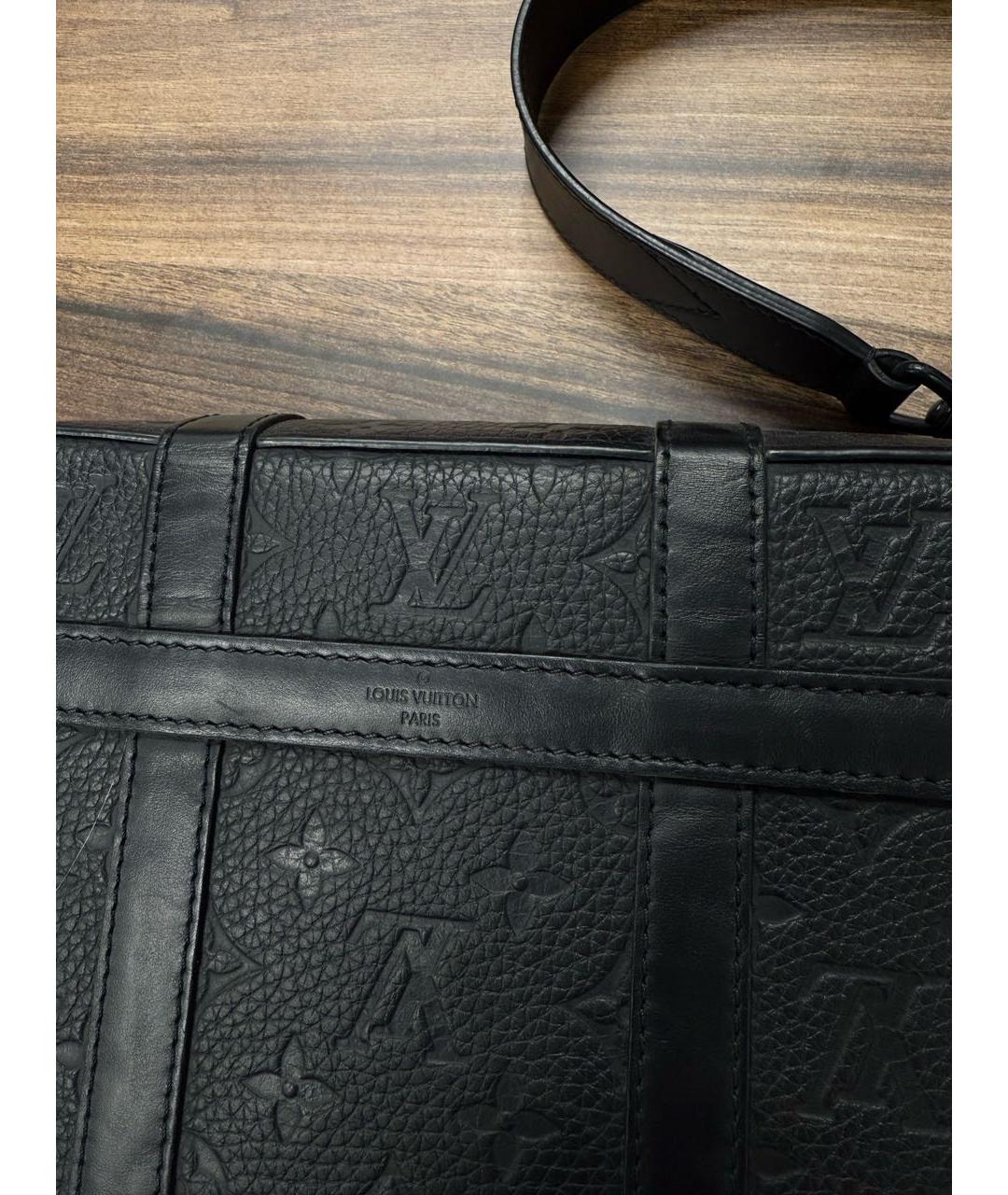 LOUIS VUITTON Черная кожаная сумка на плечо, фото 3