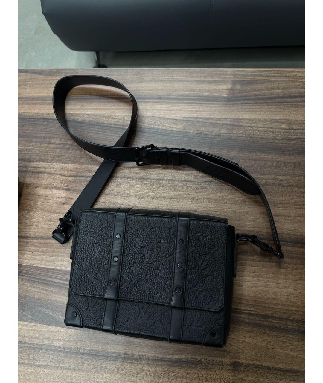 LOUIS VUITTON Черная кожаная сумка на плечо, фото 7