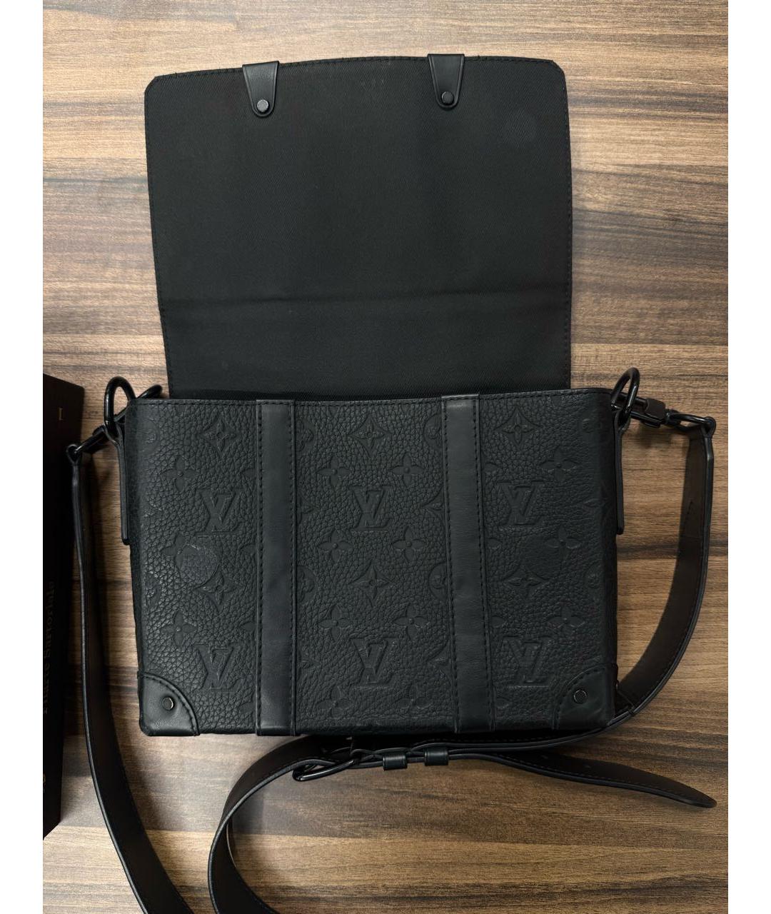 LOUIS VUITTON Черная кожаная сумка на плечо, фото 4