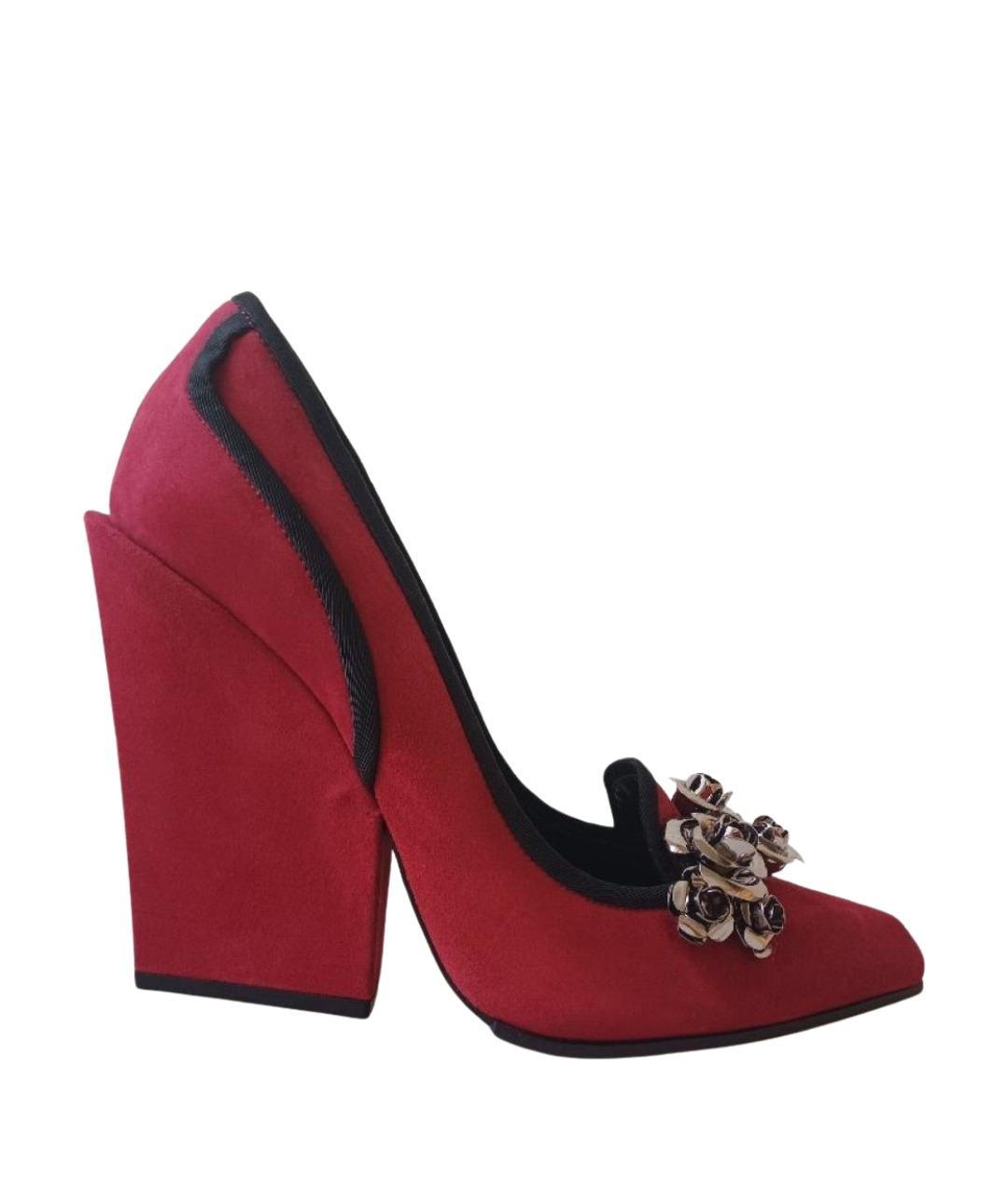 SERGIO ROSSI Бордовые замшевые туфли, фото 1