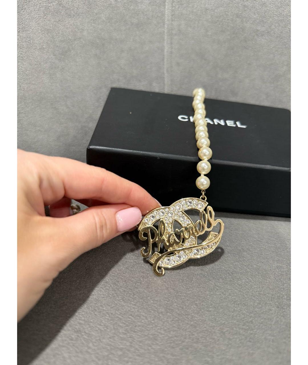 CHANEL Золотое металлическое колье, фото 3