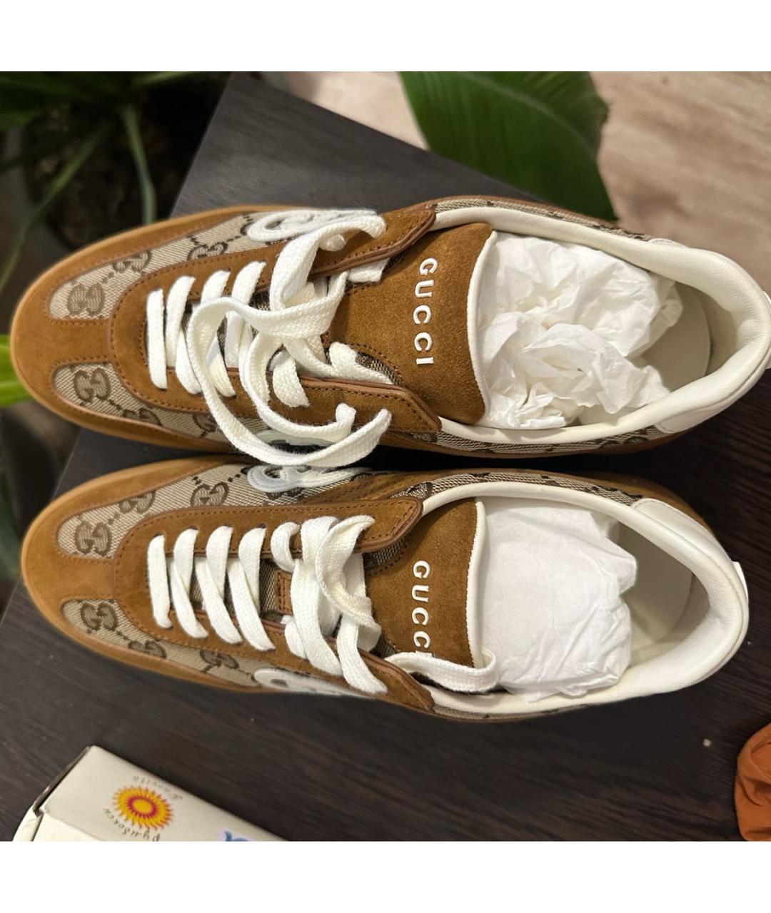 GUCCI Коричневые кеды, фото 3