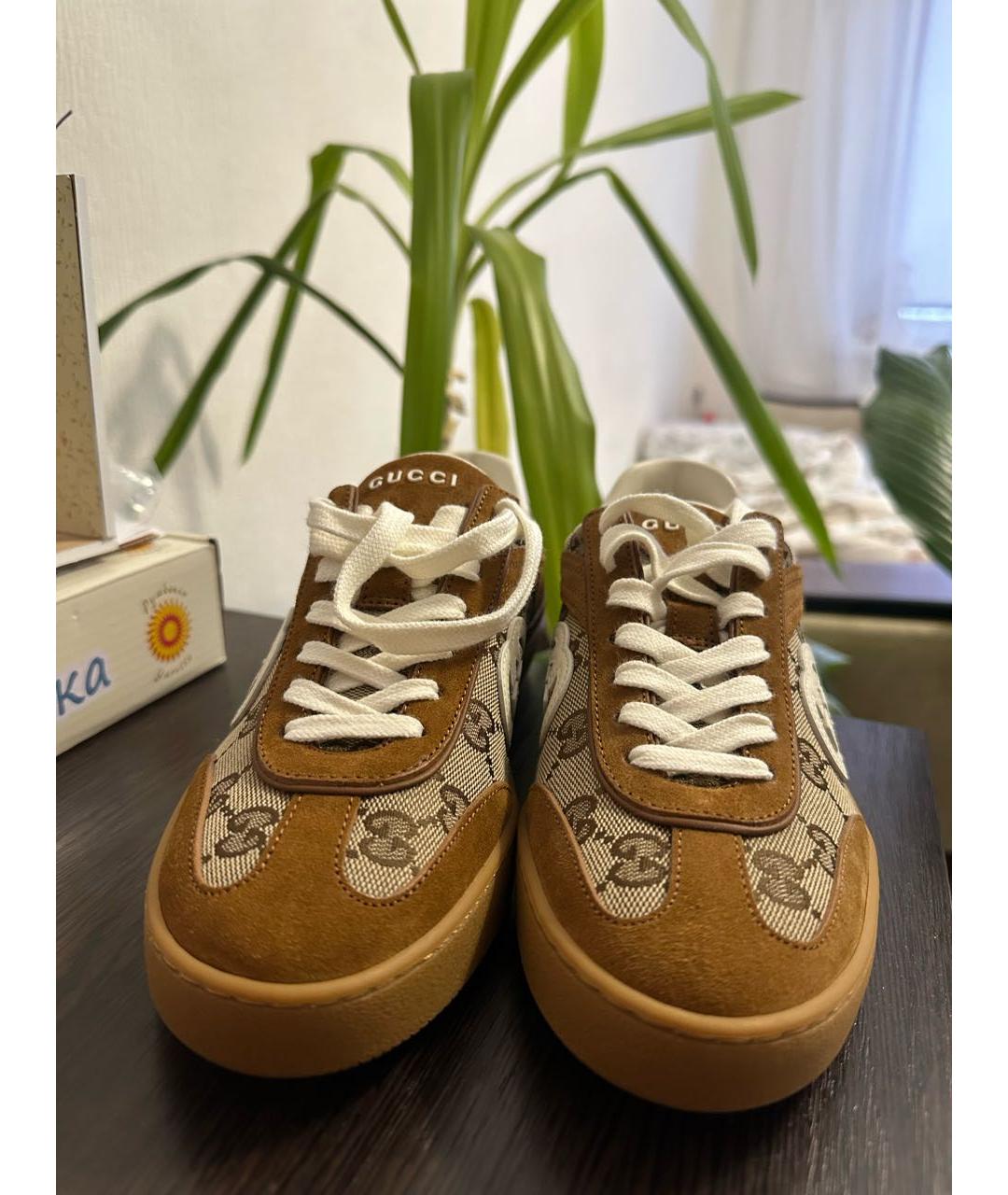 GUCCI Коричневые кеды, фото 2