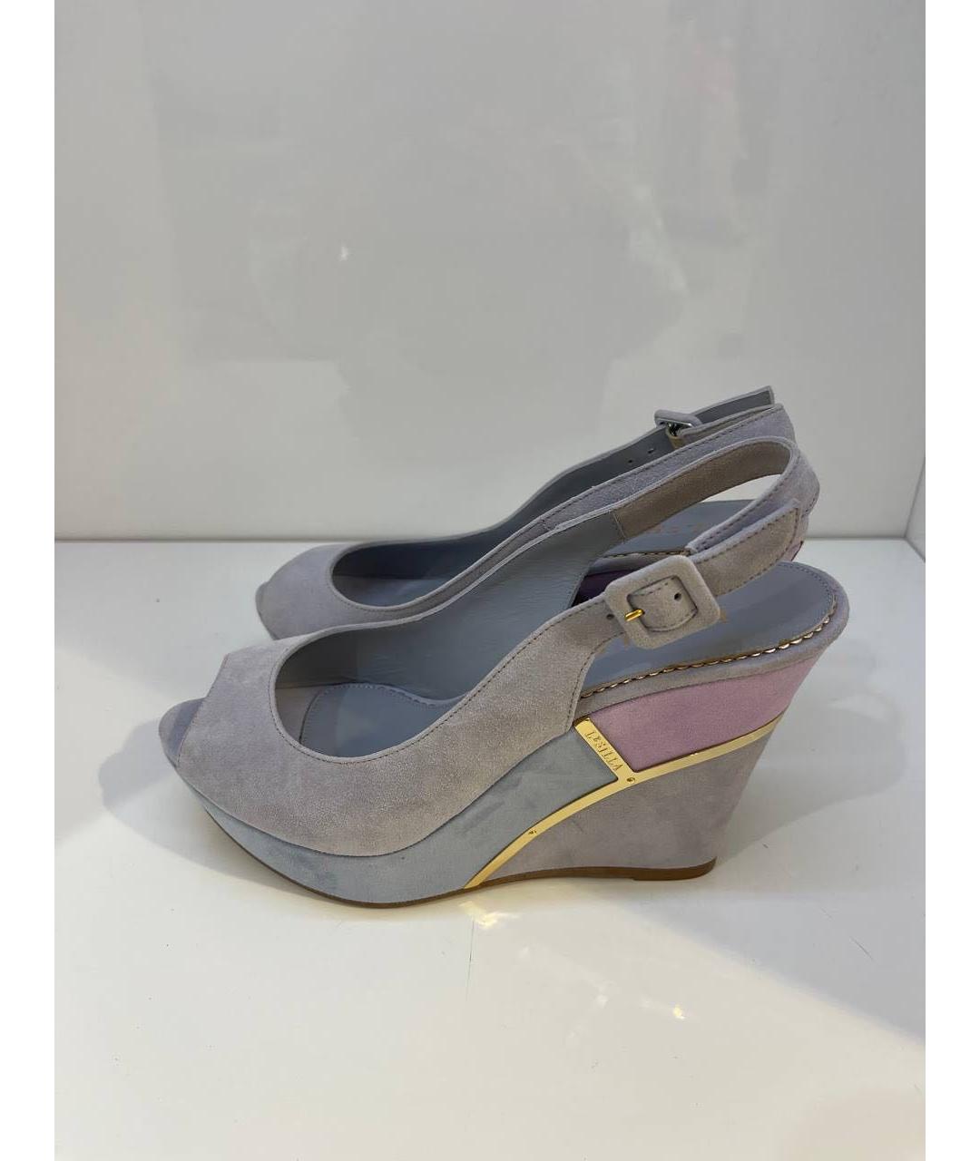 LE SILLA Серые замшевые босоножки, фото 3