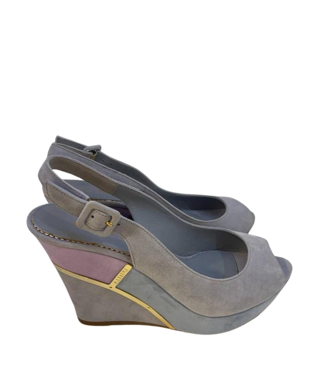 LE SILLA Серые замшевые босоножки, фото 1