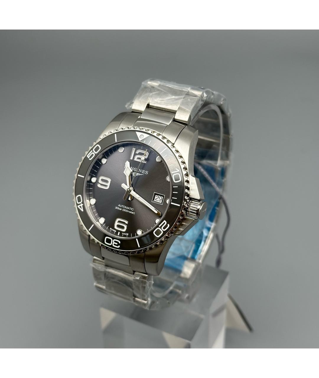 LONGINES Черные металлические часы, фото 3