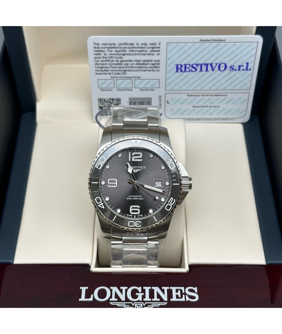 LONGINES Черные металлические часы, фото 6