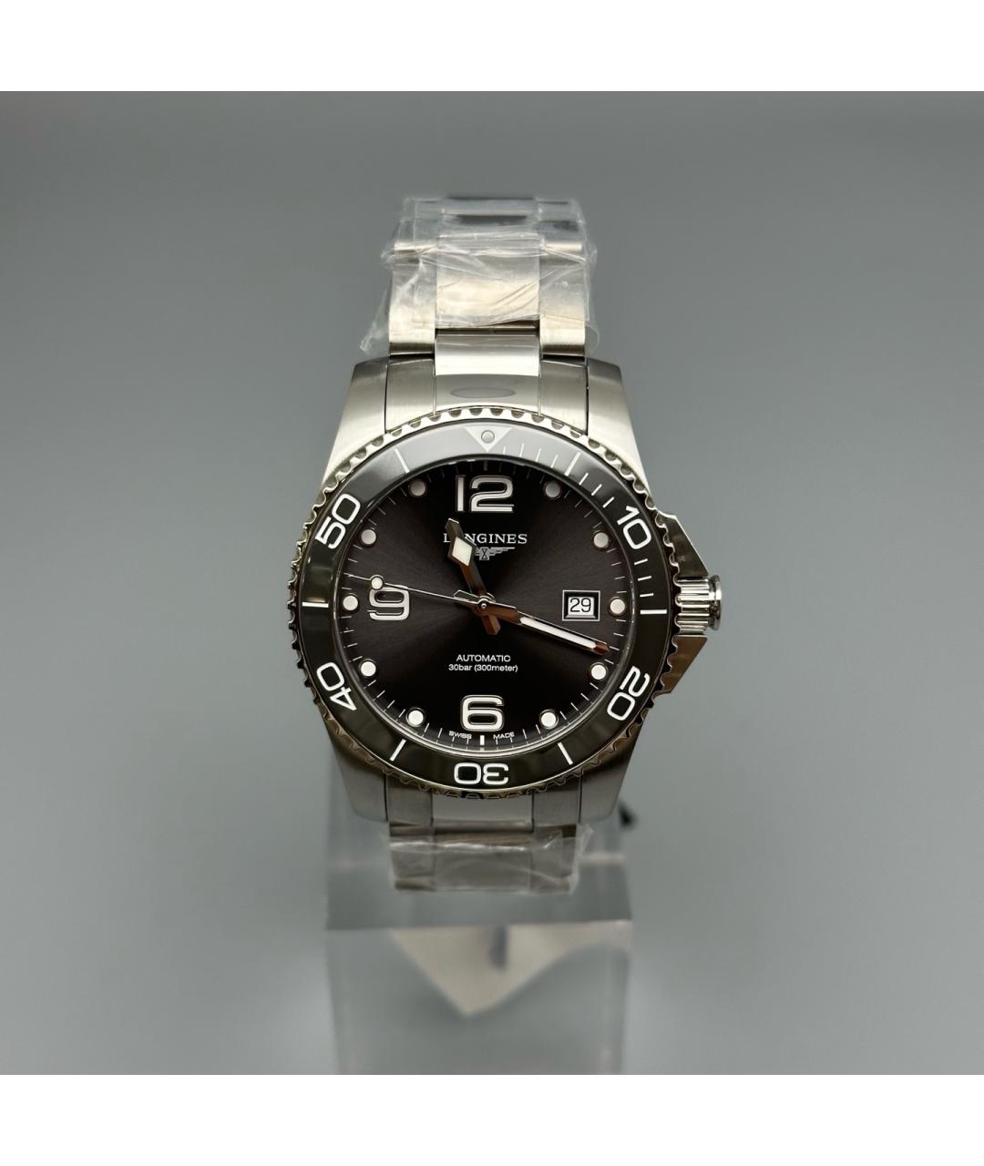 LONGINES Черные металлические часы, фото 7