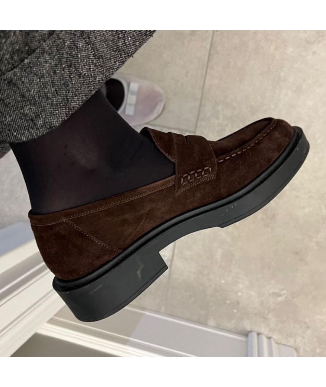 'S MAX MARA Коричневые замшевые брогги и оксфорды, фото 4