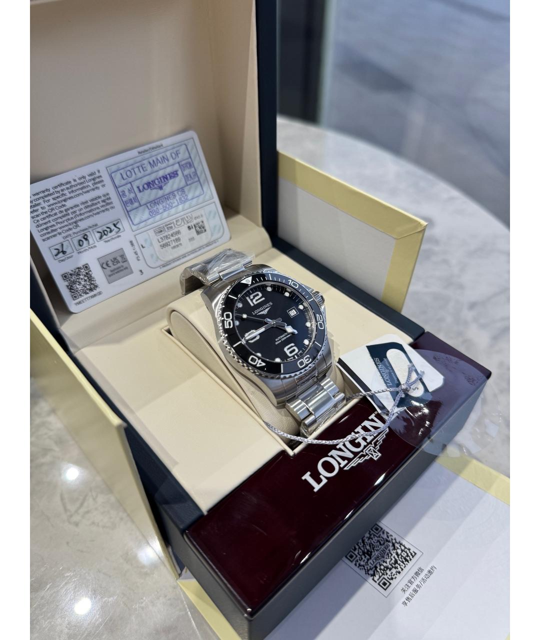 LONGINES Черные металлические часы, фото 2